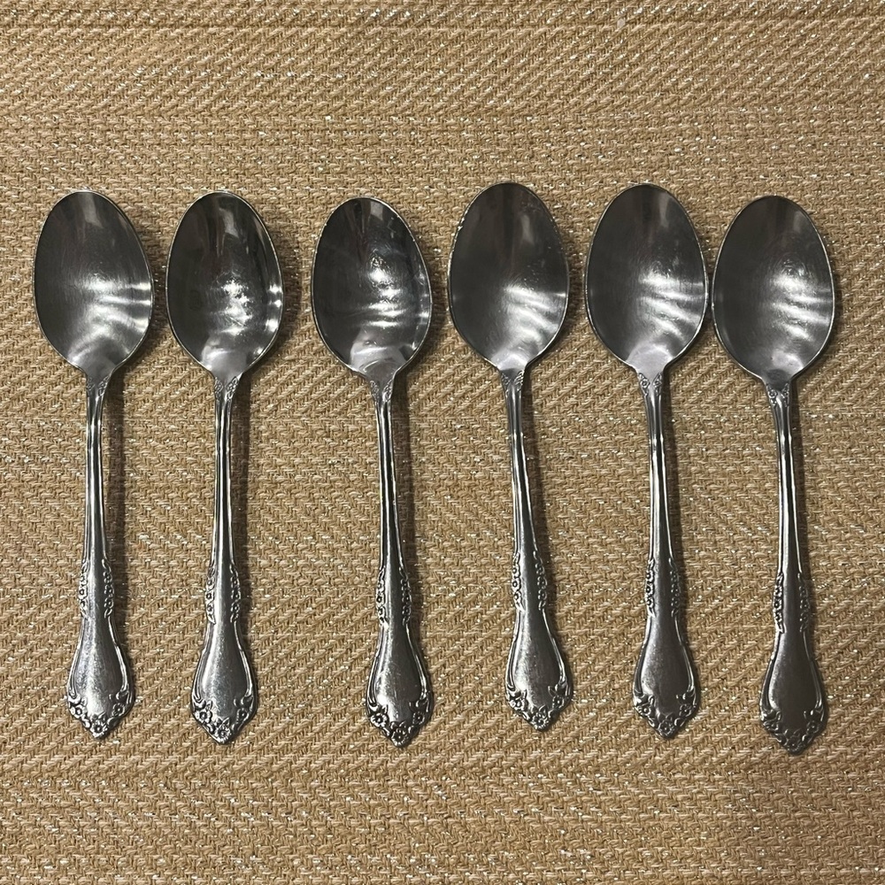 (6) Oneida Mansfield Soup Spoons